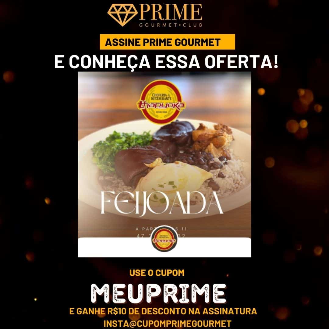cupom desconto prime gourmet thapyoka