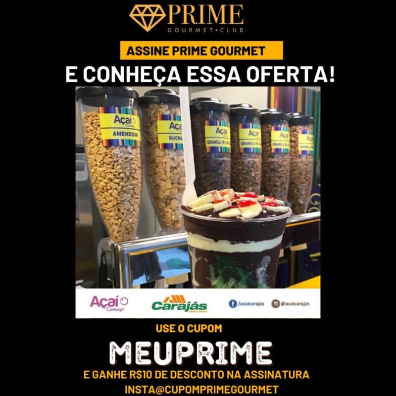 cupom desconto prime gourmet açai