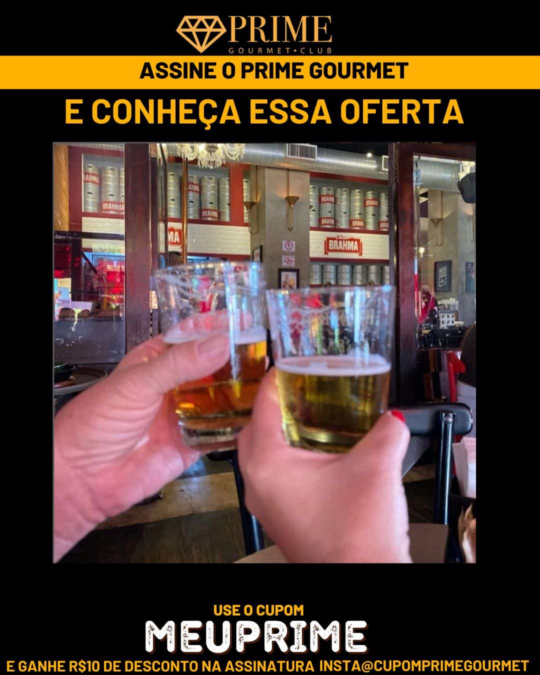Imagem promocional para assinatura Prime Gourmet Bar Brahma