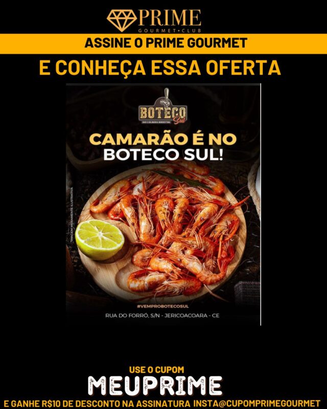 Imagem promovendo assinatura do Prime Gourmet do Boteco Sul