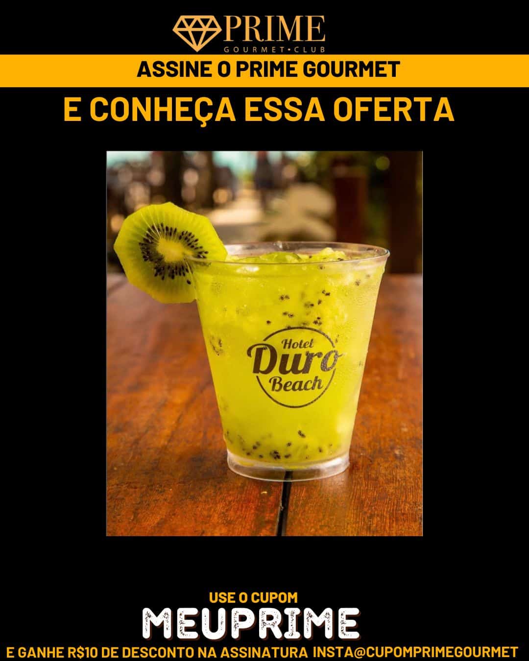Foto da Praia Duro com o logo Prime Gourmet.