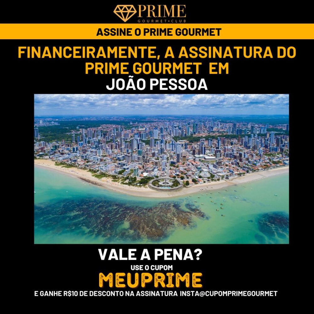 Vista aérea de João Pessoa com promoção Prime Gourmet.