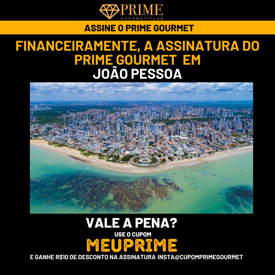 Vista aérea de João Pessoa com promoção Prime Gourmet.
