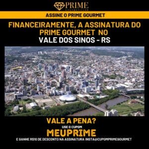 Vista aérea de cidade com promoção Prime Gourmet Vale dos Sinos.