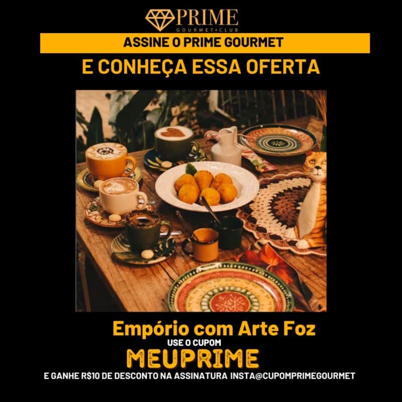 Café da manhã completo e oferta Prime Gourmet Club.