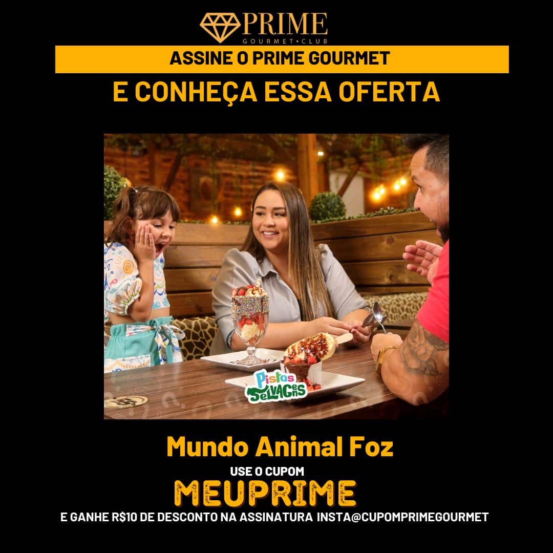 Promoção Prime Gourmet Club em restaurante com família feliz.