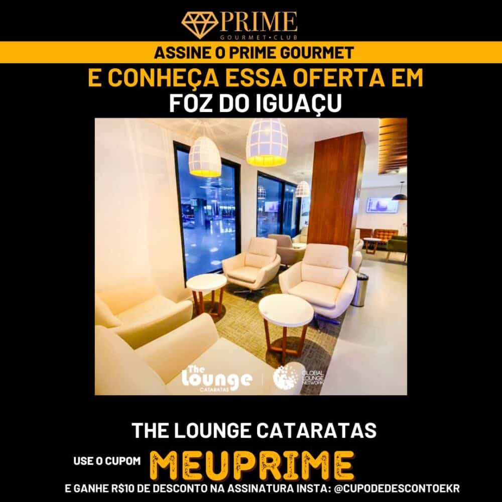 Sala VIP lounge aeroporto Foz do Iguaçu oferta.