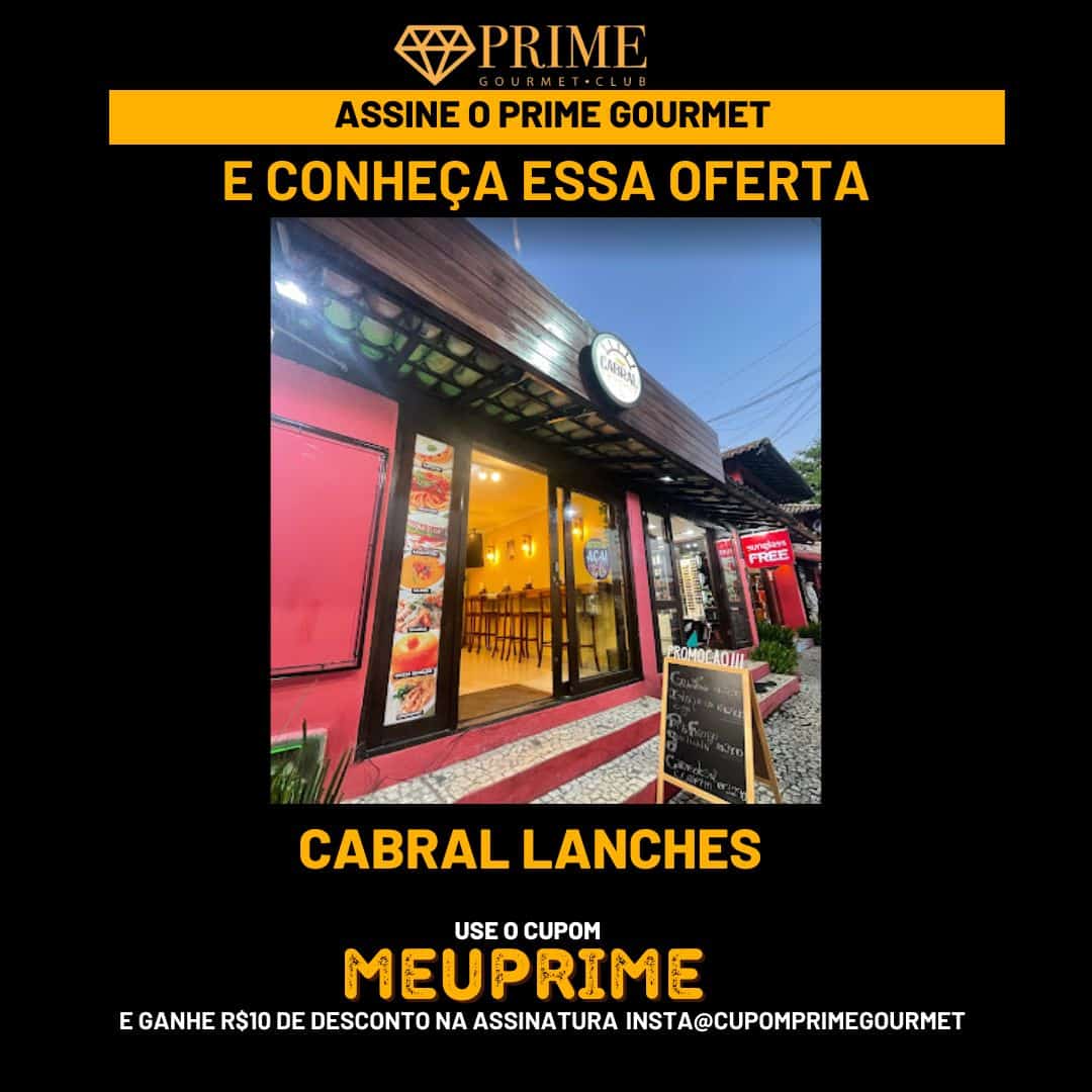 Cupom de desconto MeuPrime do Prime Gourmet Club Cabral Lanches