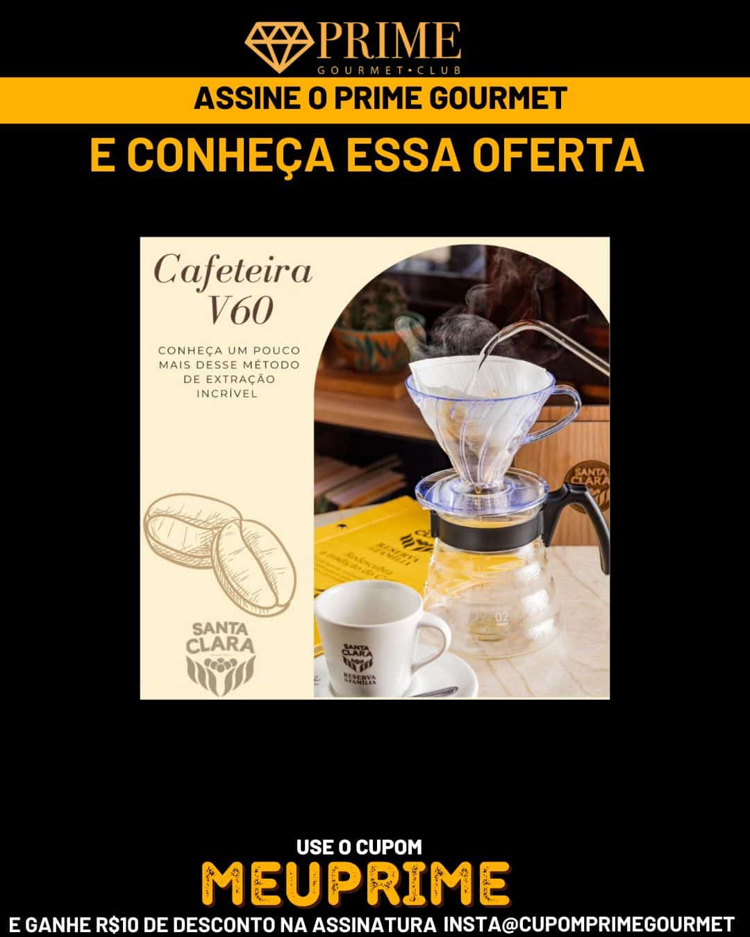 Santa Clara Prime Gourmet Club cupom promoção
