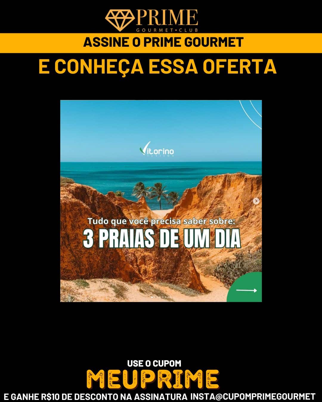 Vitorino Prime Gourmet Club, cupom 'meuprime'