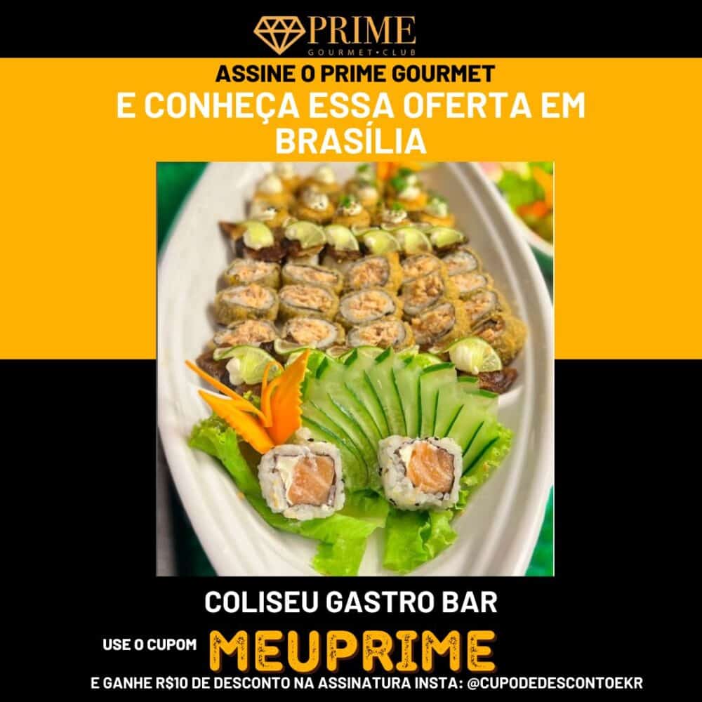 Prato de sushi em oferta em Brasília.