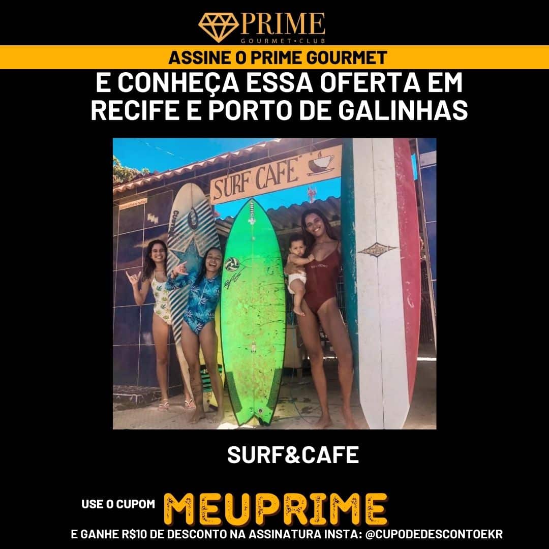 Mulheres sorrindo em promoção de Surf Café.