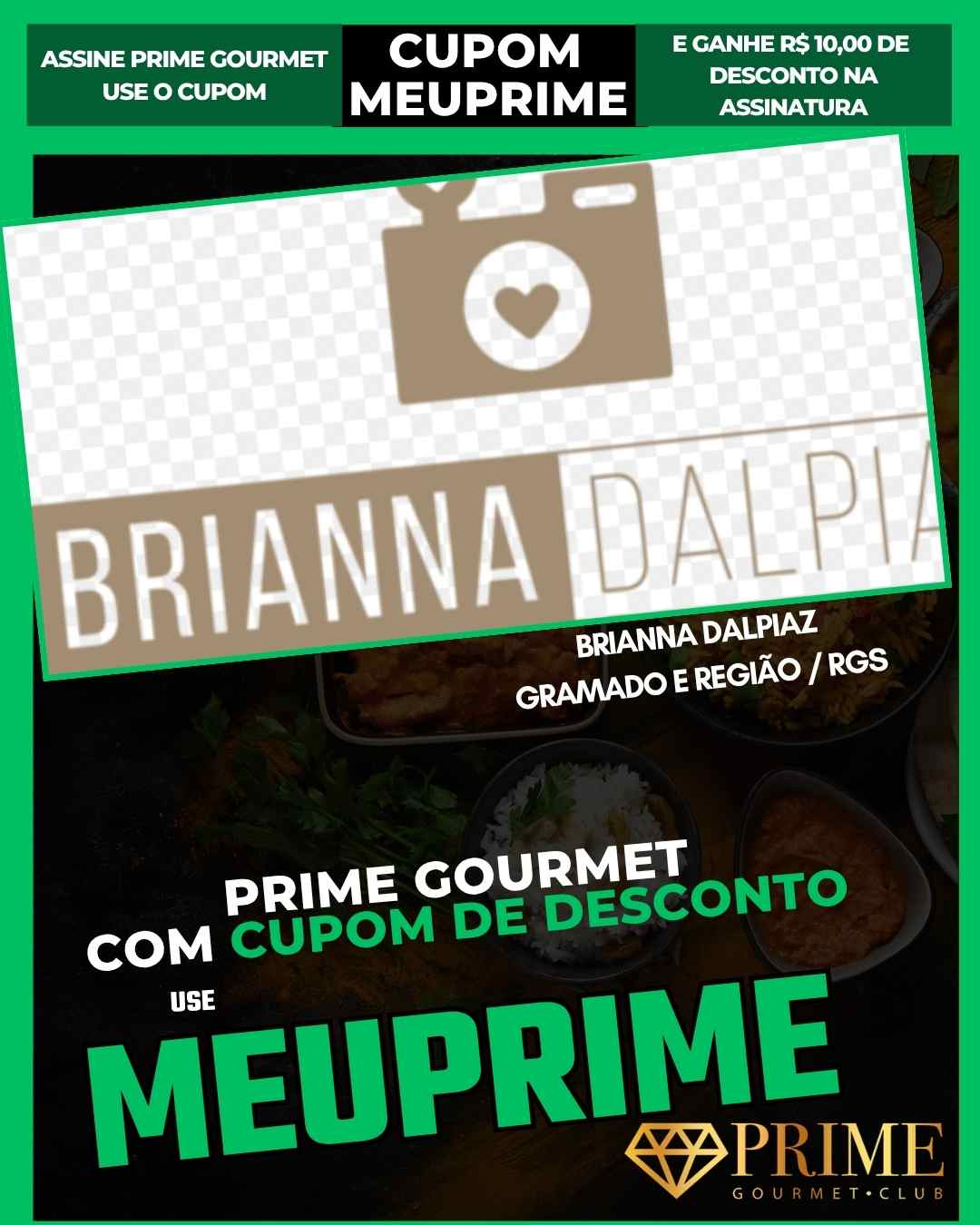 Banner promocional Prime Gourmet com cupom MEUPRIME