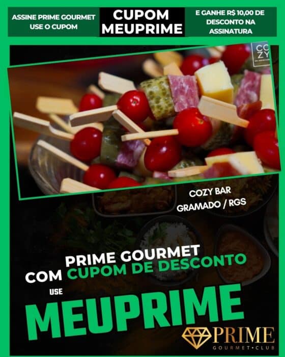 Espetinhos gourmet com cupom de desconto Prime Gourmet