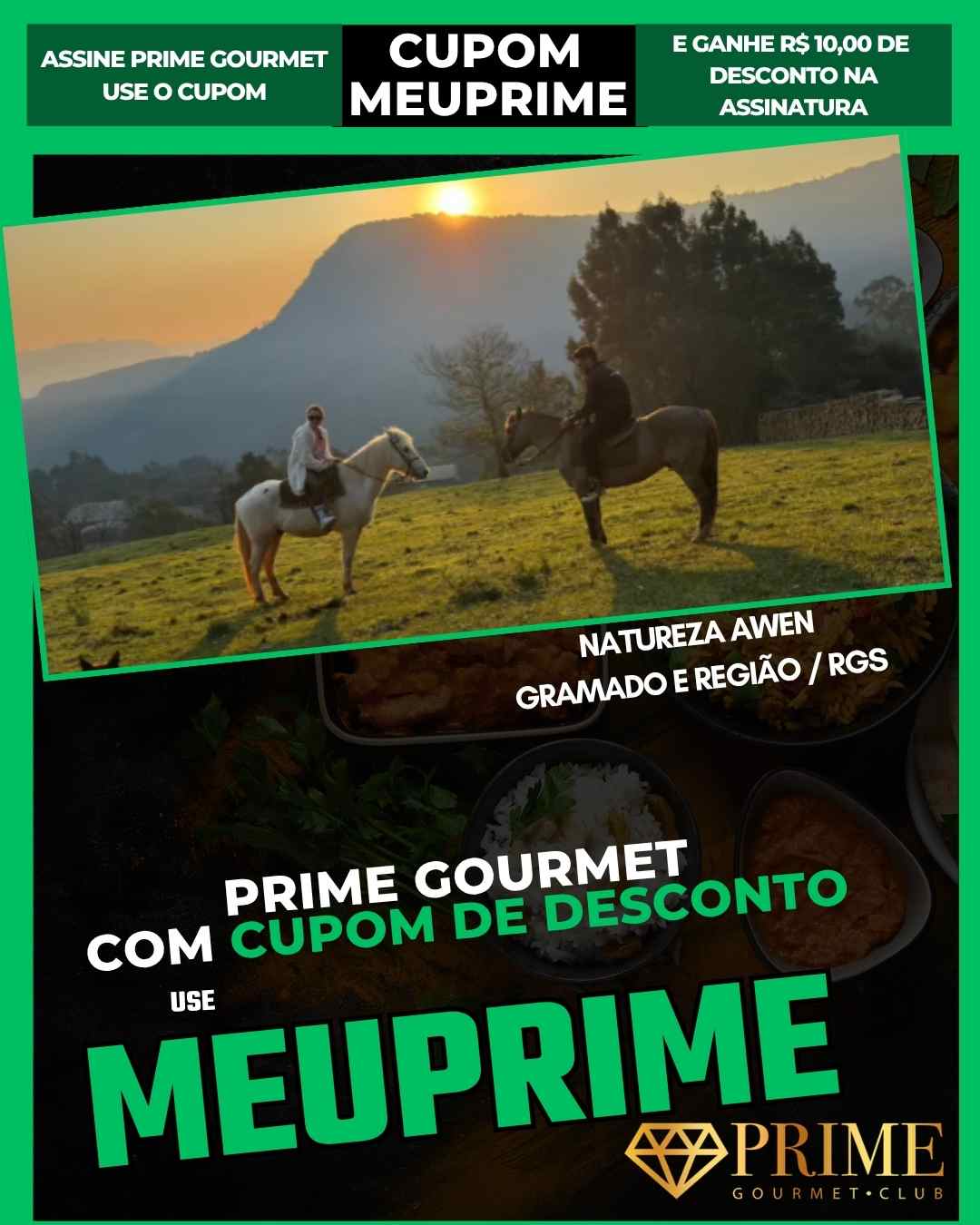 Cavaleiros ao pôr do sol em Gramado