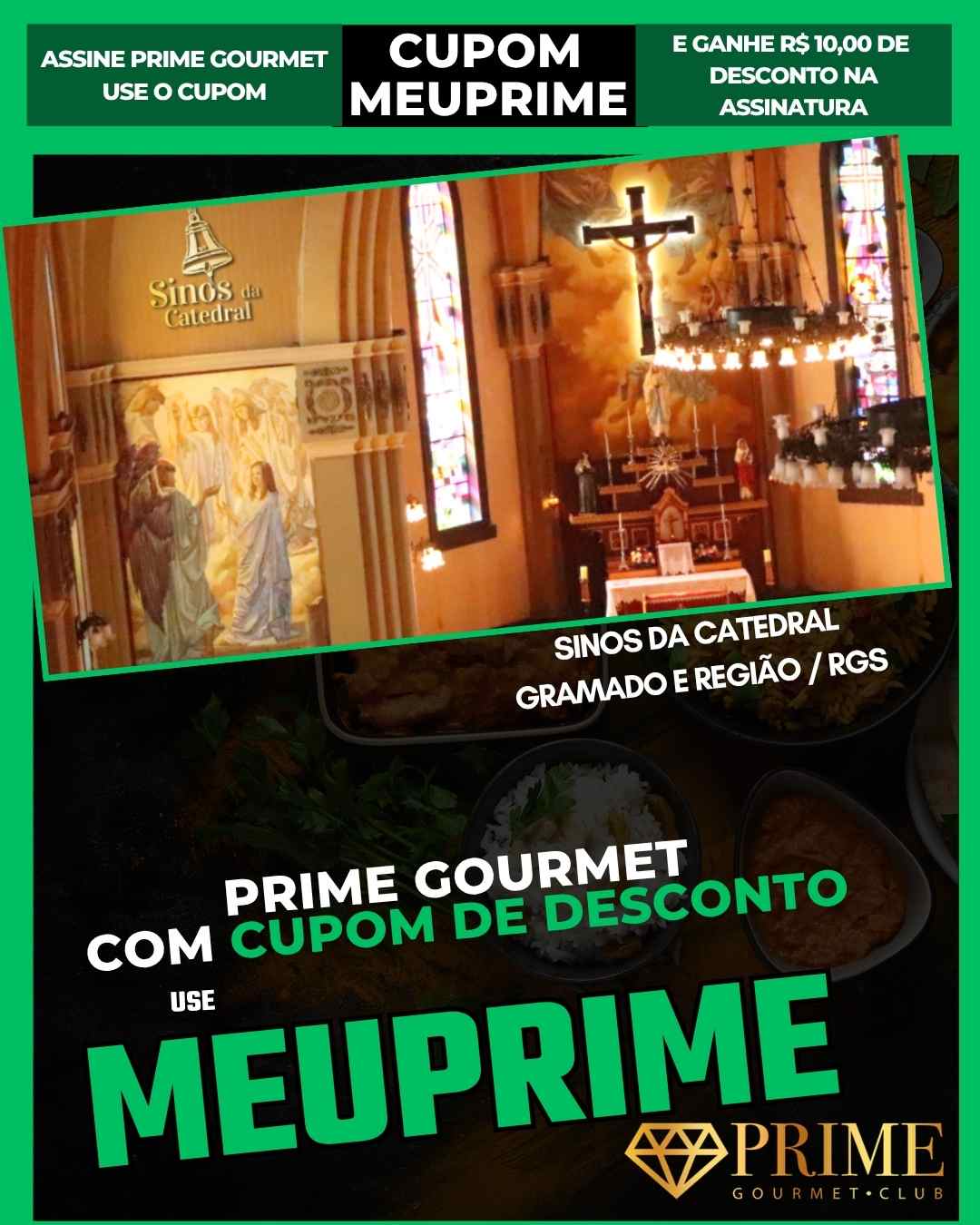 Interior da Catedral com promoção Prime Gourmet