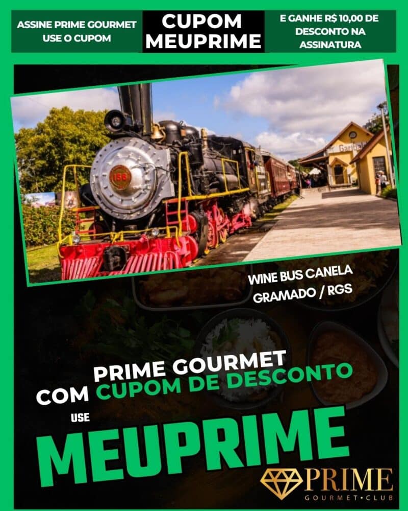 Locomotiva a vapor em Gramado com promoção Prime Gourmet