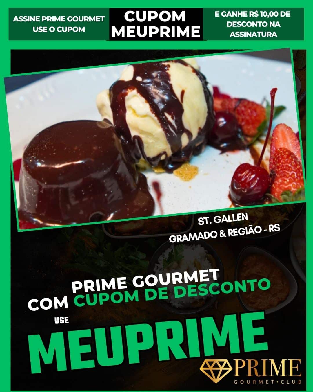 Sobremesa com bolo de chocolate e sorvete
