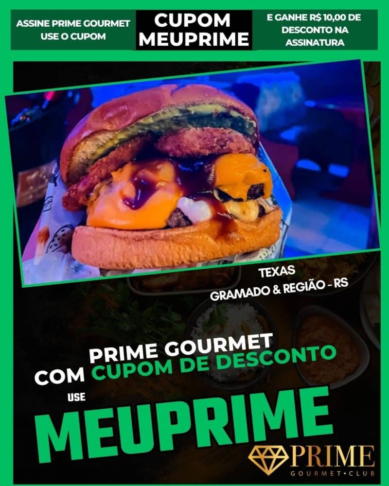 Hambúrguer gourmet com cupom de desconto Prime