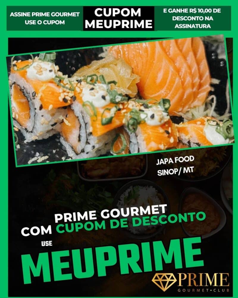 Sushi com cupom de desconto Prime Gourmet