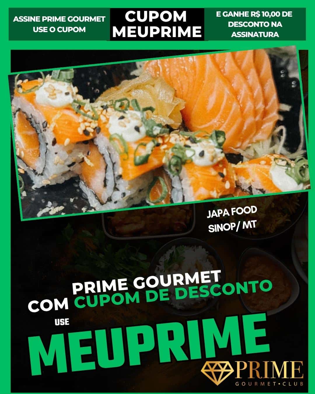 Sushi com cupom de desconto Prime Gourmet