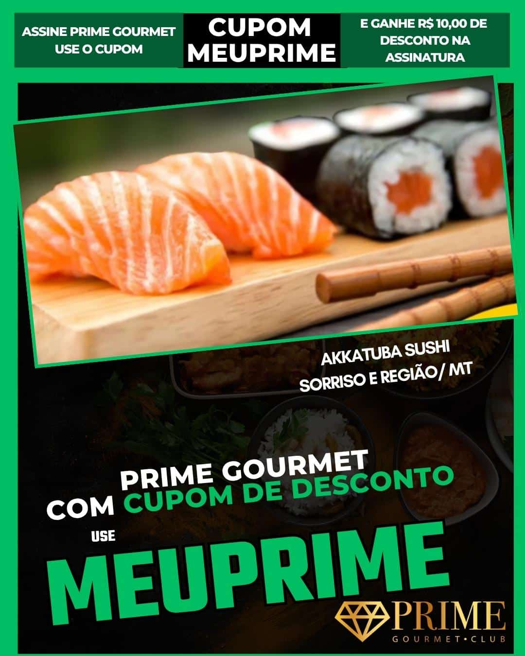 Sushi com cupom de desconto Prime Gourmet