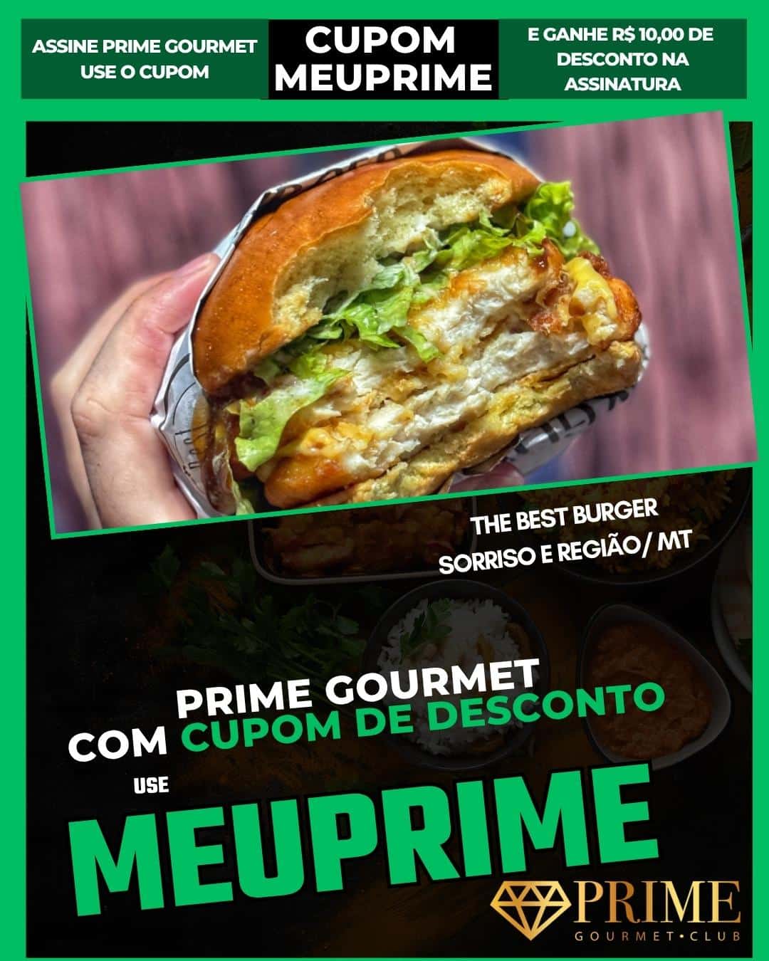 Hambúrguer gourmet com cupom de desconto Prime