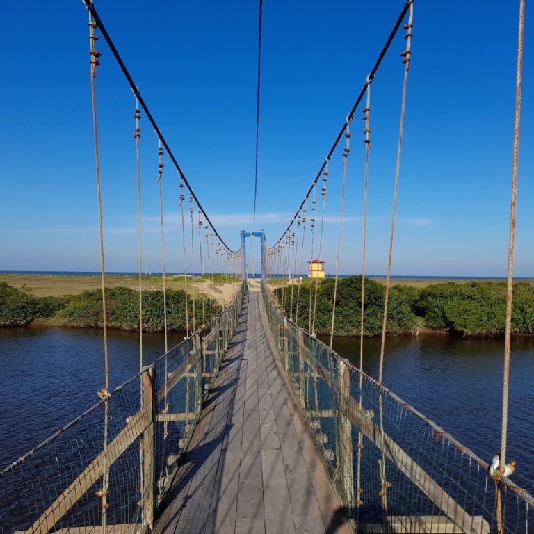 Foto real de Ponte Pênsil Barra do Itapocu - Araquari SC